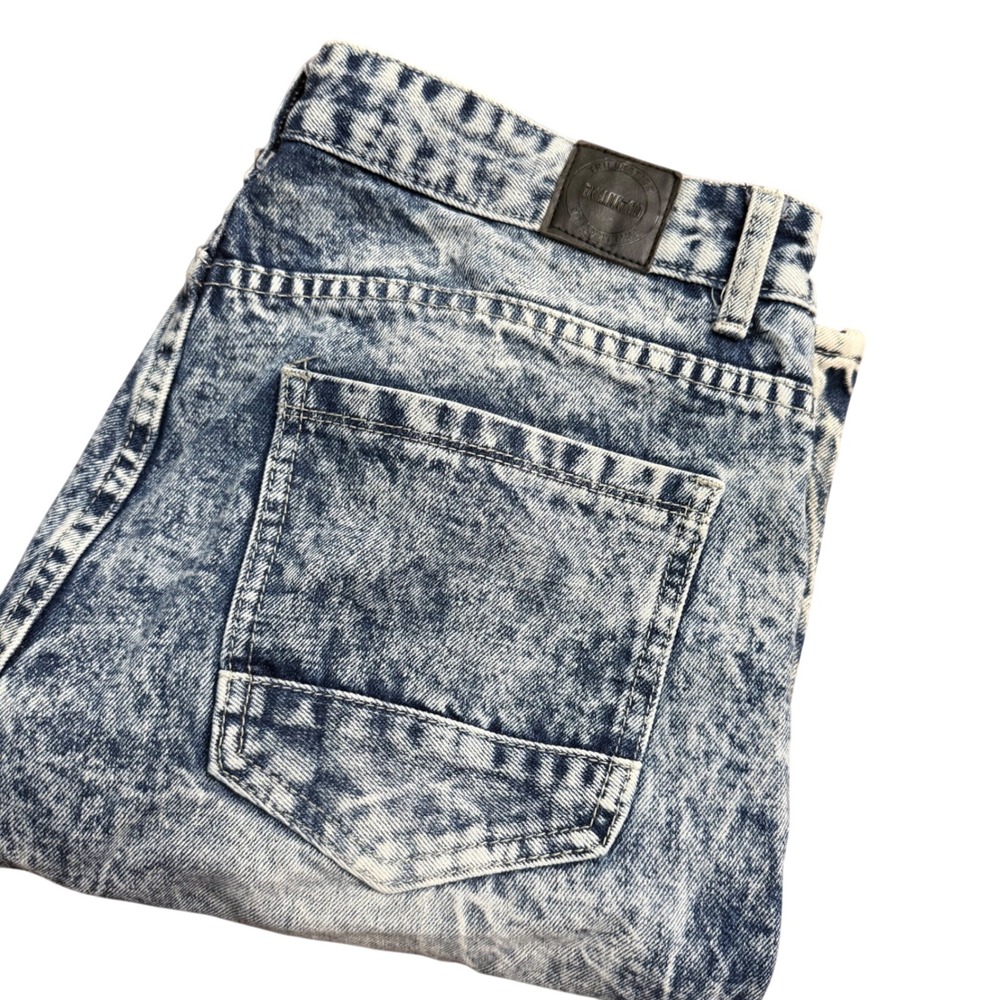 TrillNation Mens Size 36 Blue Acid‎ Wash Ripped Denim Shorts